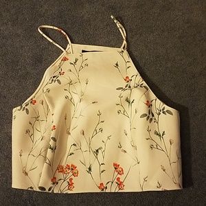 Zara Floral Cropped Tank Top